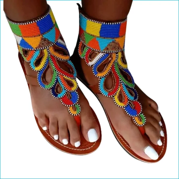 Maasai Women Sandals - Ankle high
