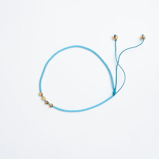 Beaded Classic Necklace (Azure)