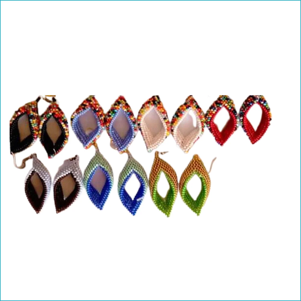 Beaded Earrings - Oval shape